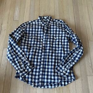 H&M fitted gingham button down size L